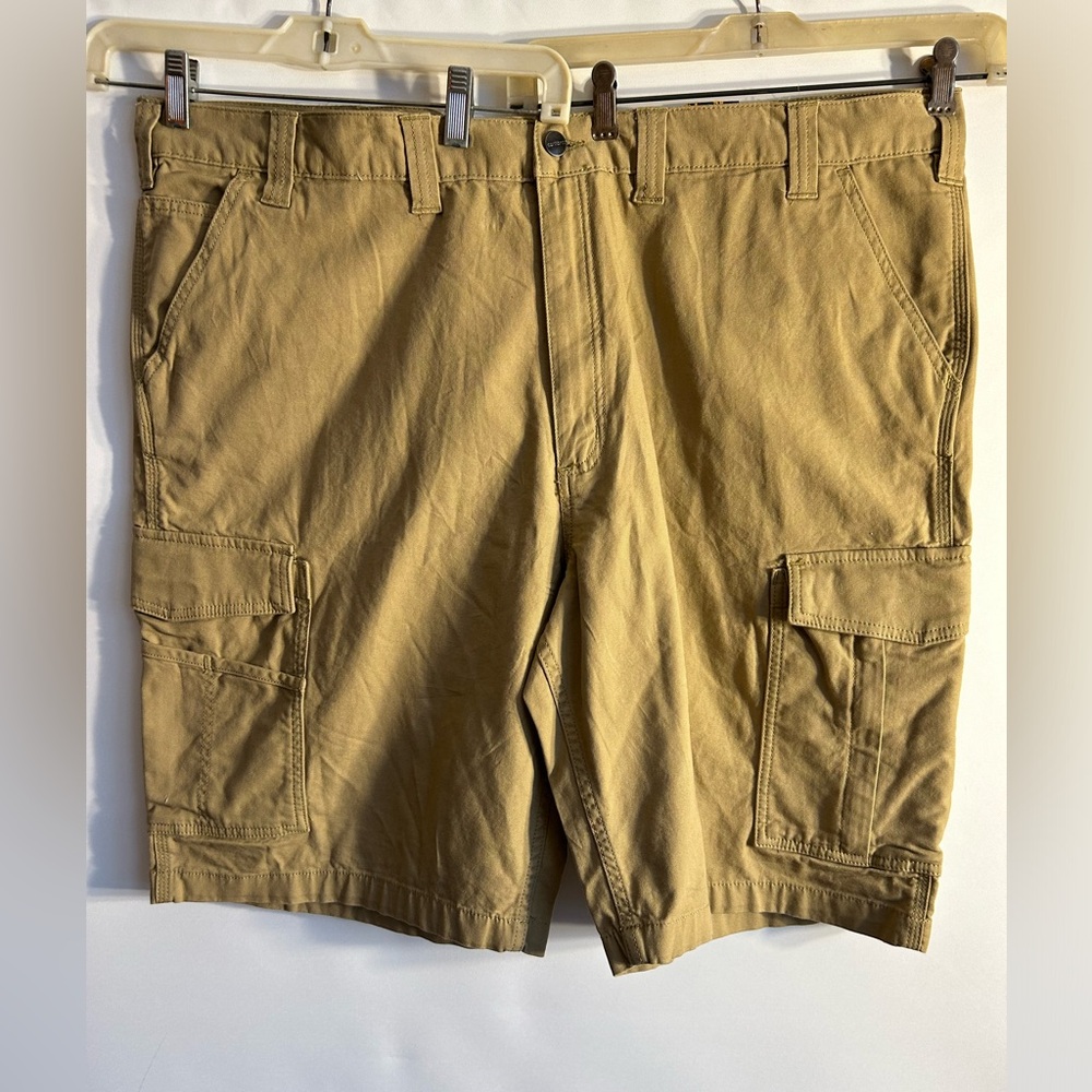 CARHARTT RUGGED FLEX RELAXED FIT CANVAS CARGO WORK SHORTS TAN COLOR MENS SIZE 46